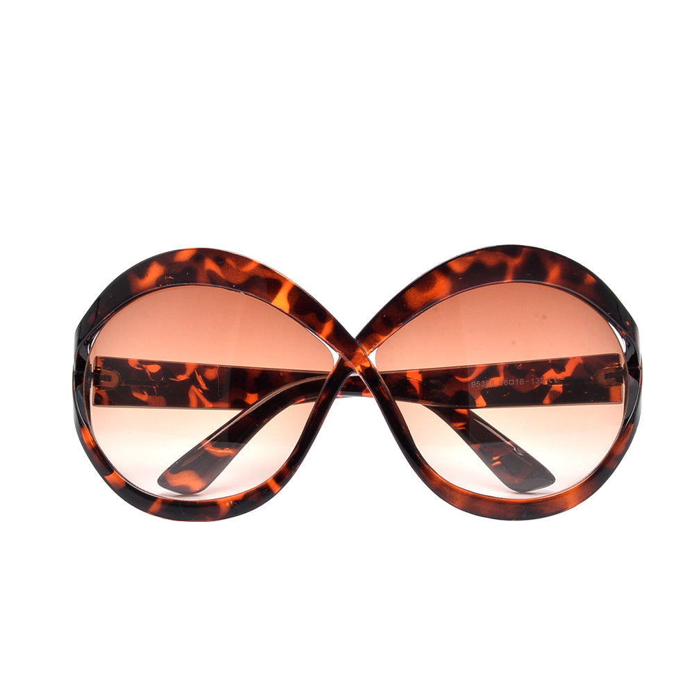 OVERSIZED CROSSED ROUND CUTOUT SUNNIES