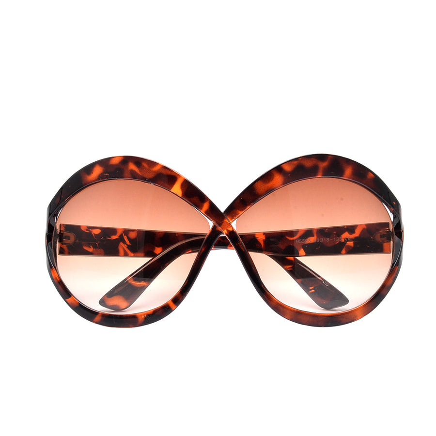 OVERSIZED CROSSED ROUND CUTOUT SUNNIES