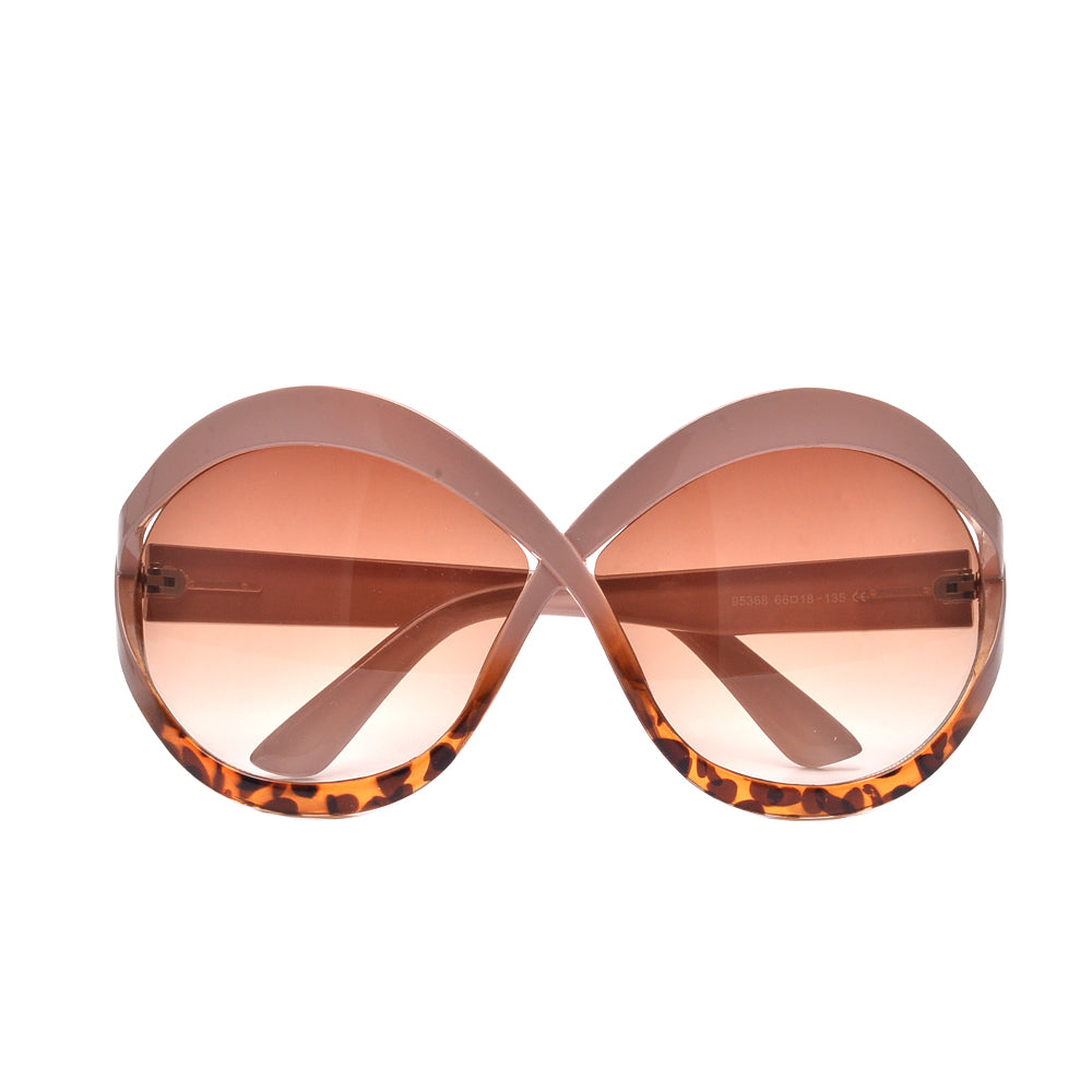 OVERSIZED CROSSED ROUND CUTOUT SUNNIES