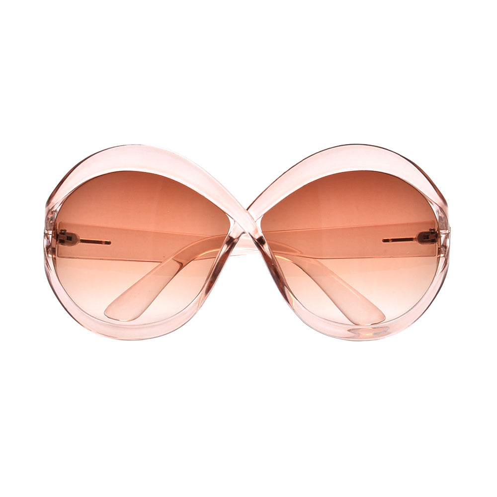 OVERSIZED CROSSED ROUND CUTOUT SUNNIES