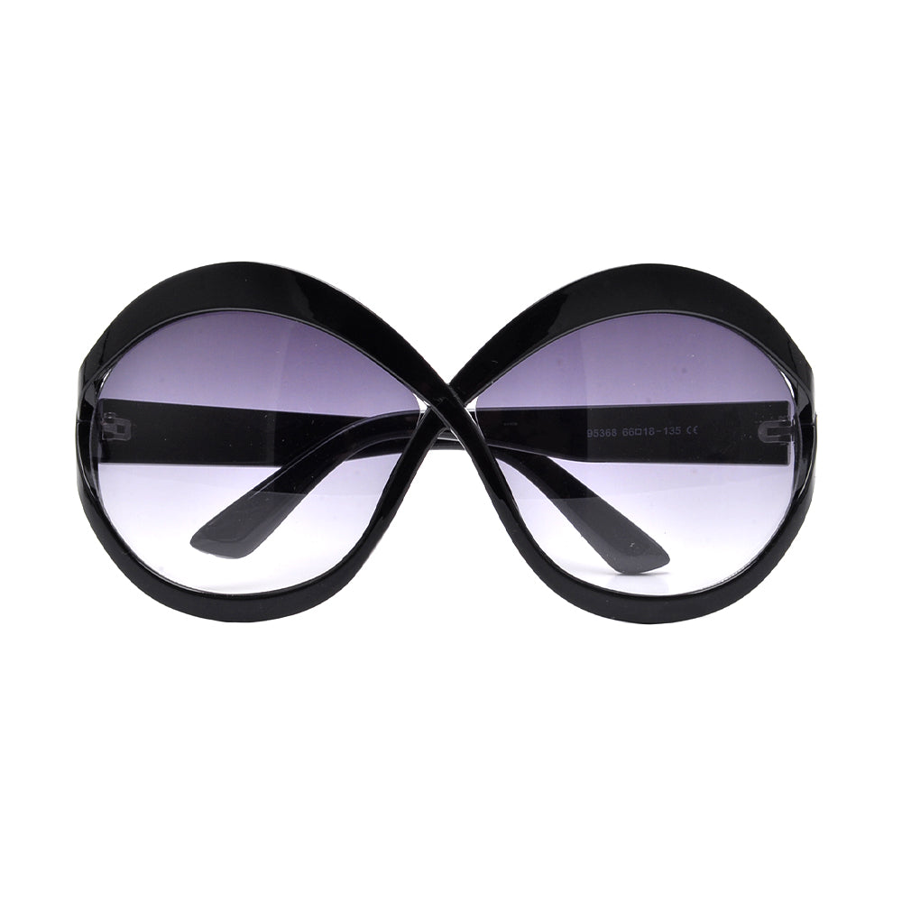 OVERSIZED CROSSED ROUND CUTOUT SUNNIES