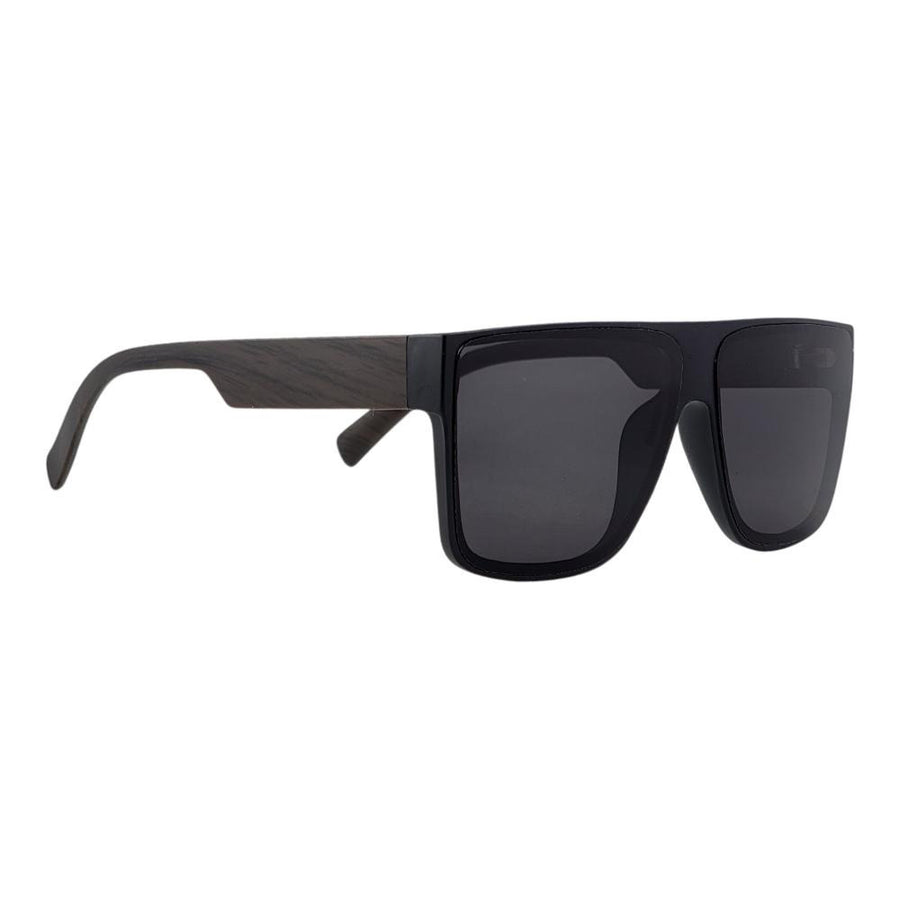 SLEEK FLAT TOP WOOD TEMPLE CLASSIC UNISEX SUNNIES