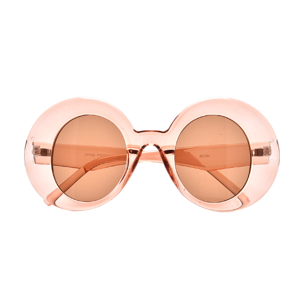 OVERSIZE THICK FLAT LENS ROUND SUNNIES
