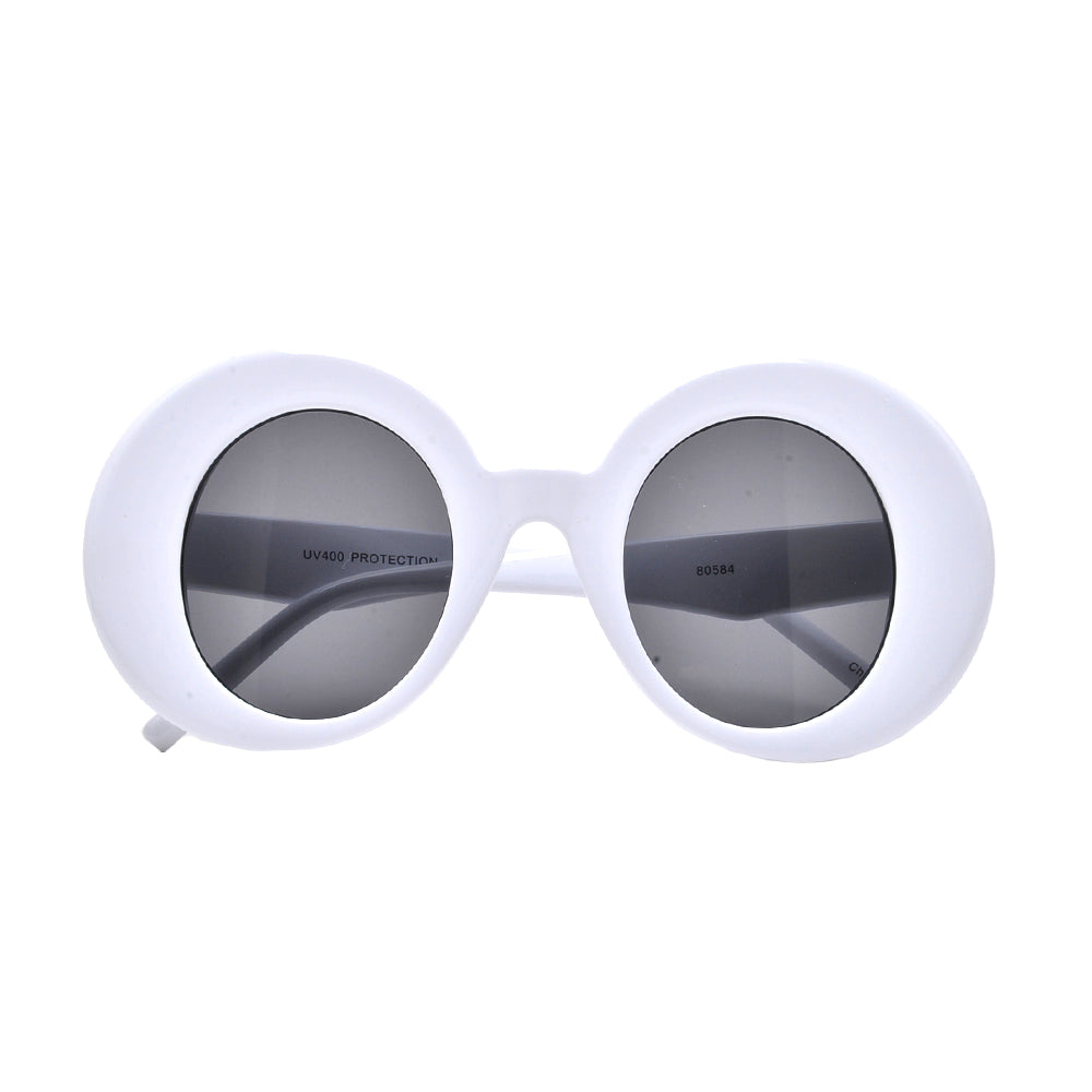 OVERSIZE THICK FLAT LENS ROUND SUNNIES