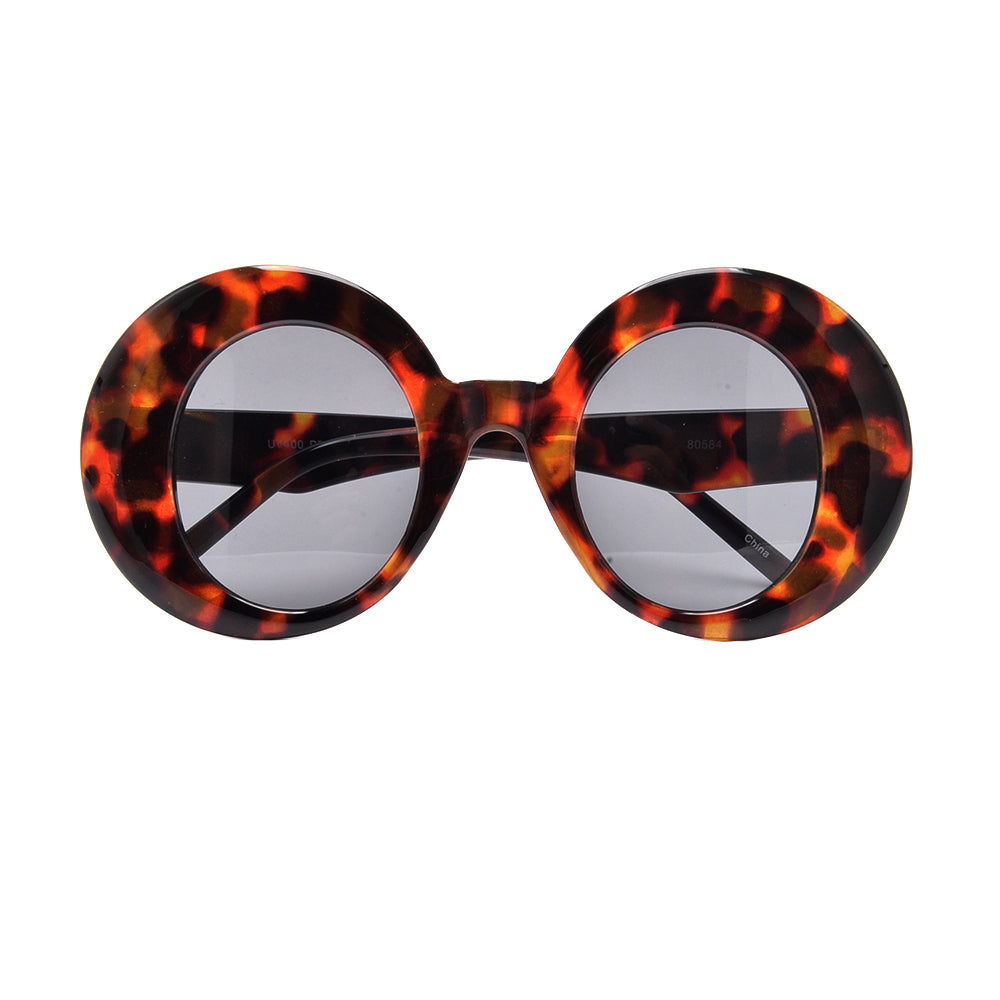 OVERSIZE THICK FLAT LENS ROUND SUNNIES