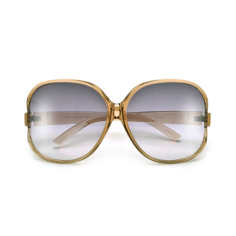 Sophisticated Oversize Round Cutout Sunglasses