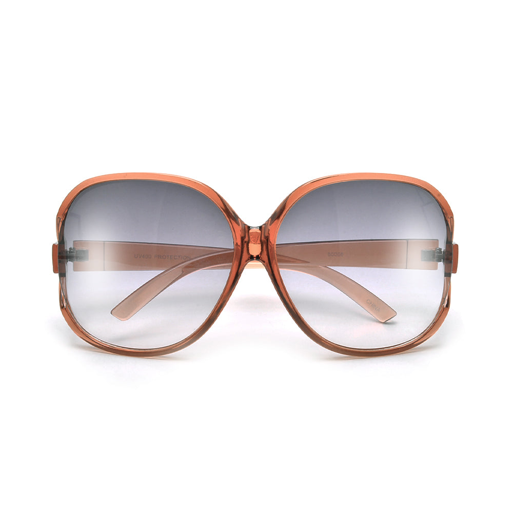 Sophisticated Oversize Round Cutout Sunglasses