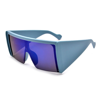 Oversized Squared Full Coverage Shield Shades