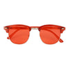 Retro Half Frame Semi-Rimless Colorful Lens Half Frame Sunglasses