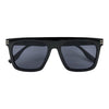 Gold Striped Accent Flat Top Designer Inspired Sunglasses