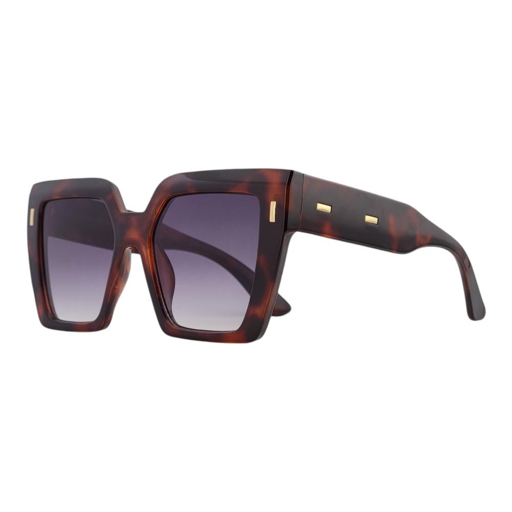 Oversized Cat Eye Retro Sunnies w/ Metal Detailed Temples