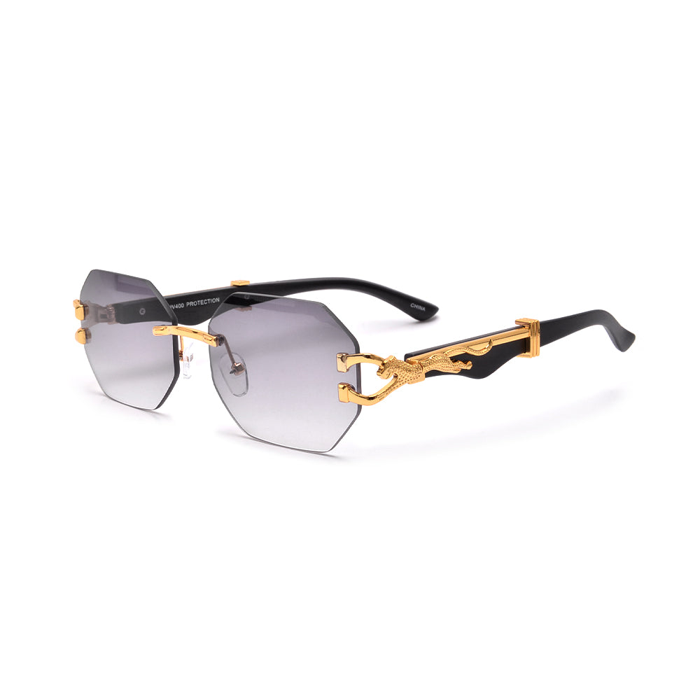 FASHION RIMLESS OCTAGON HORSESHOE TEMPLE SUNNIES