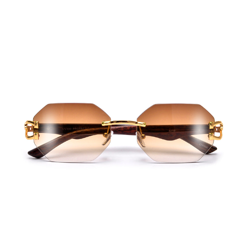 FASHION RIMLESS OCTAGON HORSESHOE TEMPLE SUNNIES