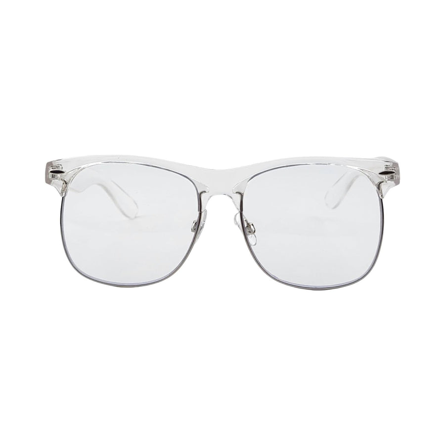 TRANSPARENT RETRO INSPIRED ROUND HALF FRAME EYEWEAR