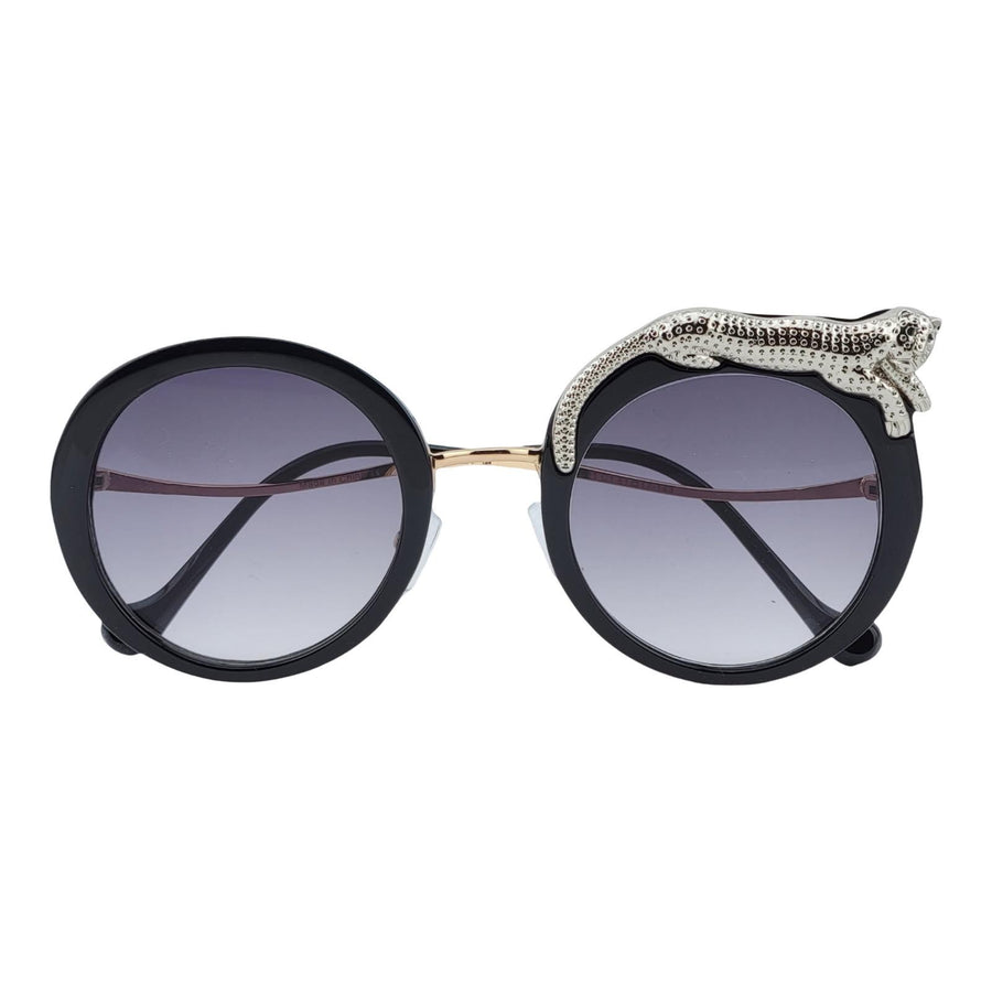 Oversize Retro Round Jaguar Brow Sunnies