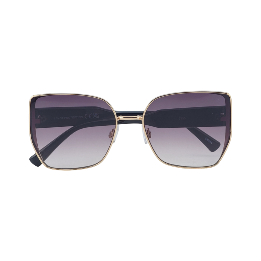 High Fashion Metal Trim Flat Lens Cat Eye Sunnies