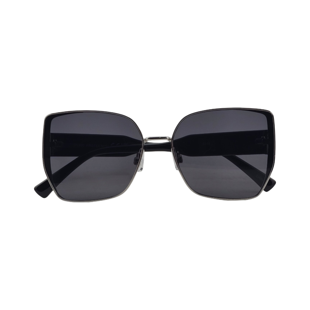 High Fashion Metal Trim Flat Lens Cat Eye Sunnies