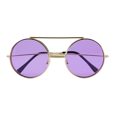 Full Metal Retro Round Colorful Lens Flip Up Sunglasses