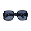 Oversized Fashionable Square Sunnies w/ Chain Detailed Temples