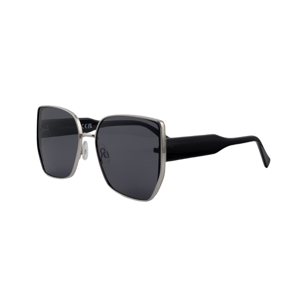 High Fashion Metal Trim Flat Lens Cat Eye Sunnies