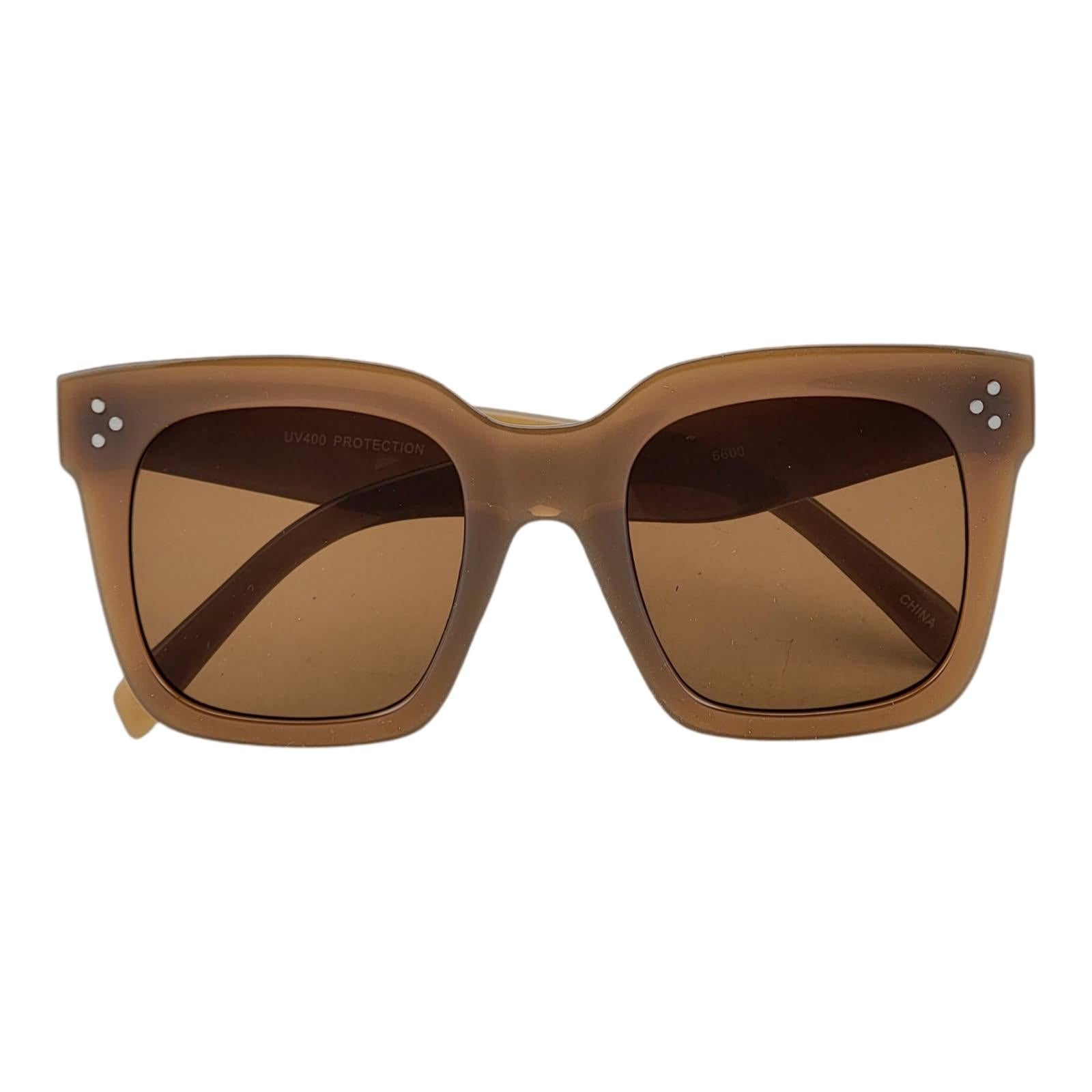 Bold Thick Triple Pinpoint Studs Chic Fashion Design Sunglasses