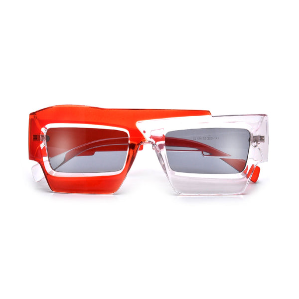 BOLD FUNKY TWO TONE ASYMMETRICAL SUNGLASSES $ 6.95