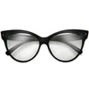 Retro Glamour 58mm Studded High Pointed Tip Clear Lens High Fashion Cat Eye Eyewear - Sunglass Spot