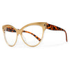 Retro Glamour 58mm Studded High Pointed Tip Clear Lens High Fashion Cat Eye Eyewear - Sunglass Spot