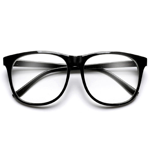 59mm Oversized Nerdy Clear Lens Thin Frame Glasses - Sunglass Spot