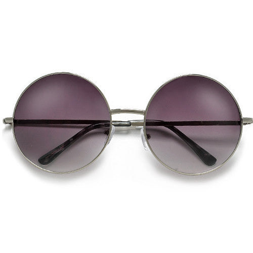 Oversized 60mm Round Boho Chic Wire Frame Sunnies - Sunglass Spot