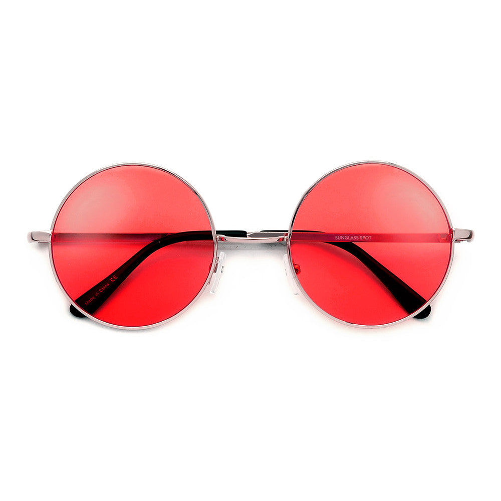 Colorful Lens Retro Round 50mm Metal Sunglasses - Main Image