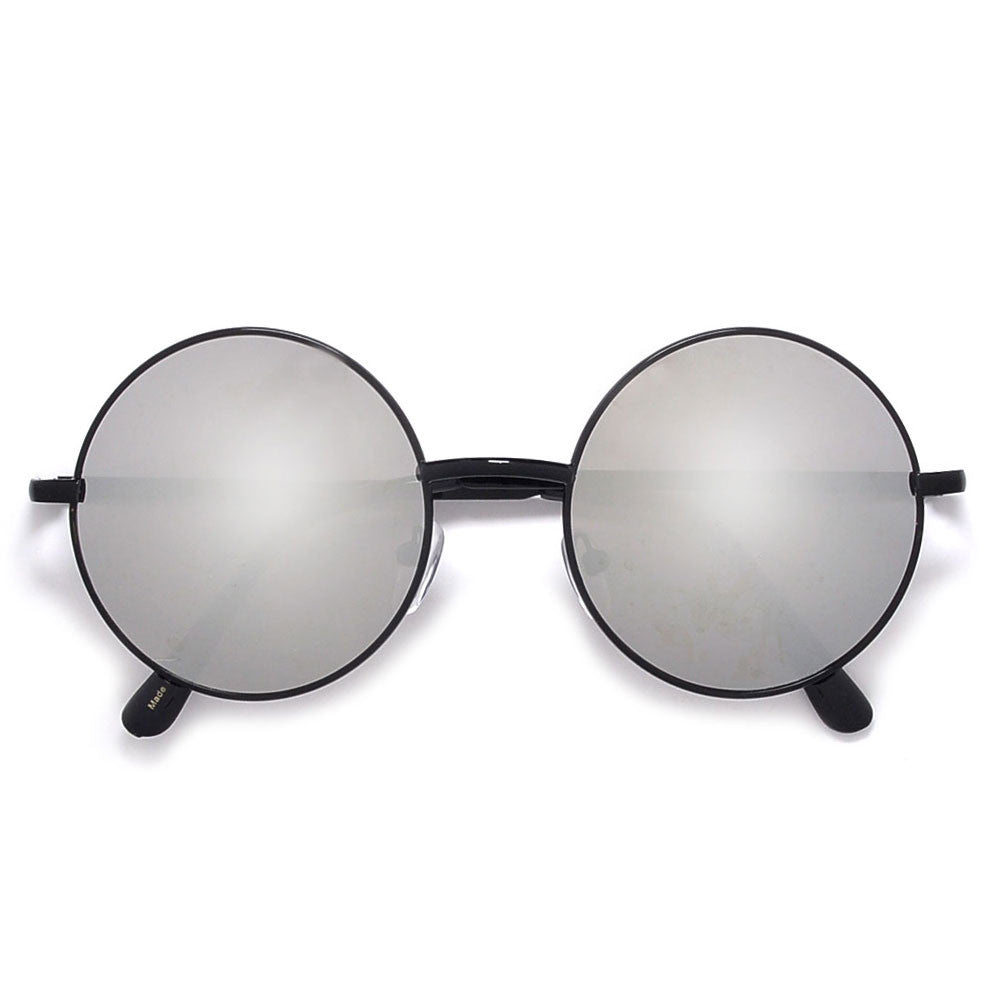 Vintage Lennon Inspired 51mm Mid Size Round Thin Metal Sunglasses - Sunglass Spot