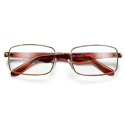 Ultra Light 52mm Rectangular Metal Frame Casual Wear Fashion Glasses - Sunglass Spot