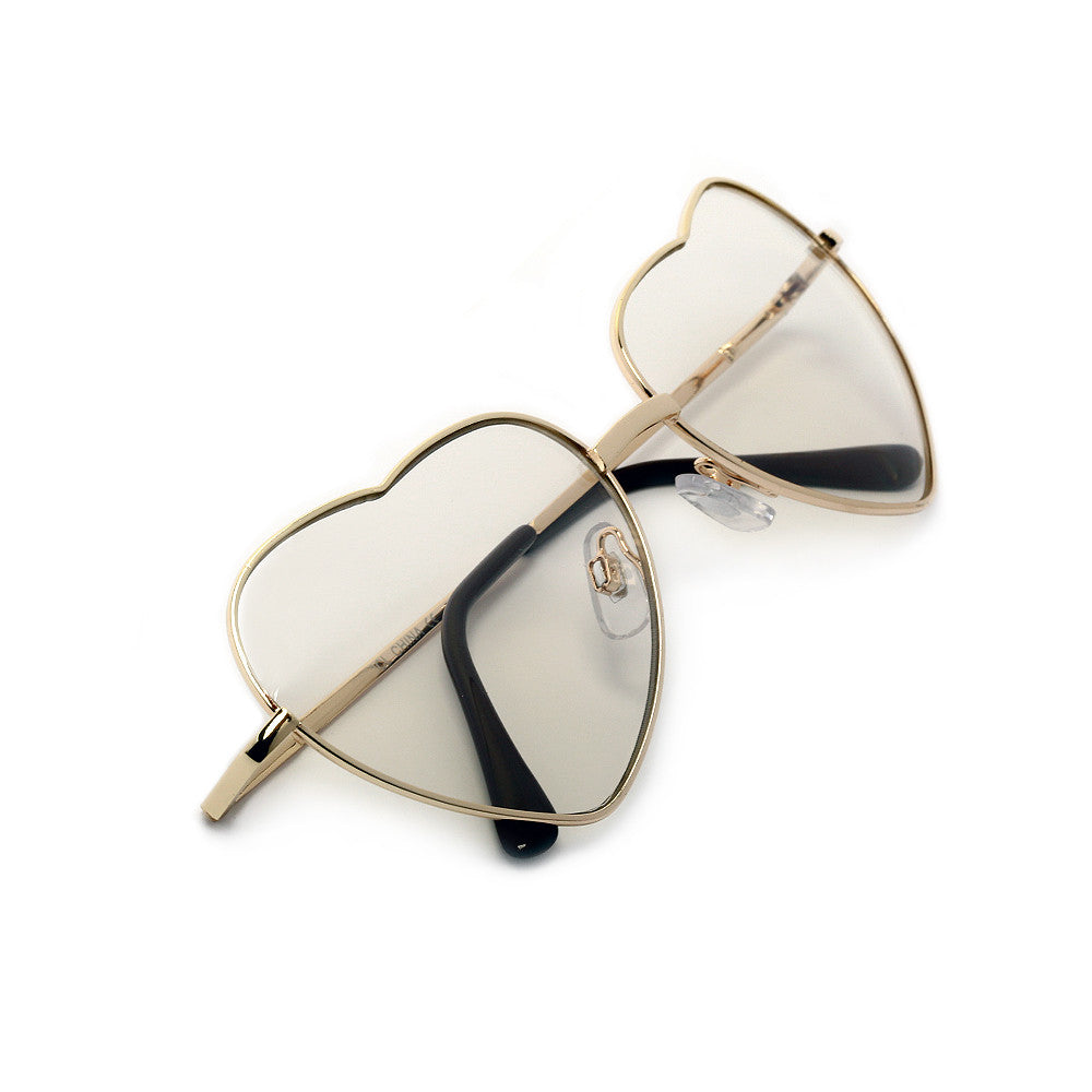 Adorable Sweet Heart Shaped Clear Eyewear - Sunglass Spot