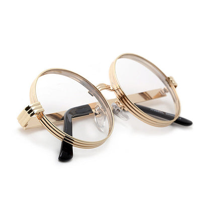 Iconic 52mm Thick Triple Ring Round Metal Frame Eyewear - Sunglass Spot