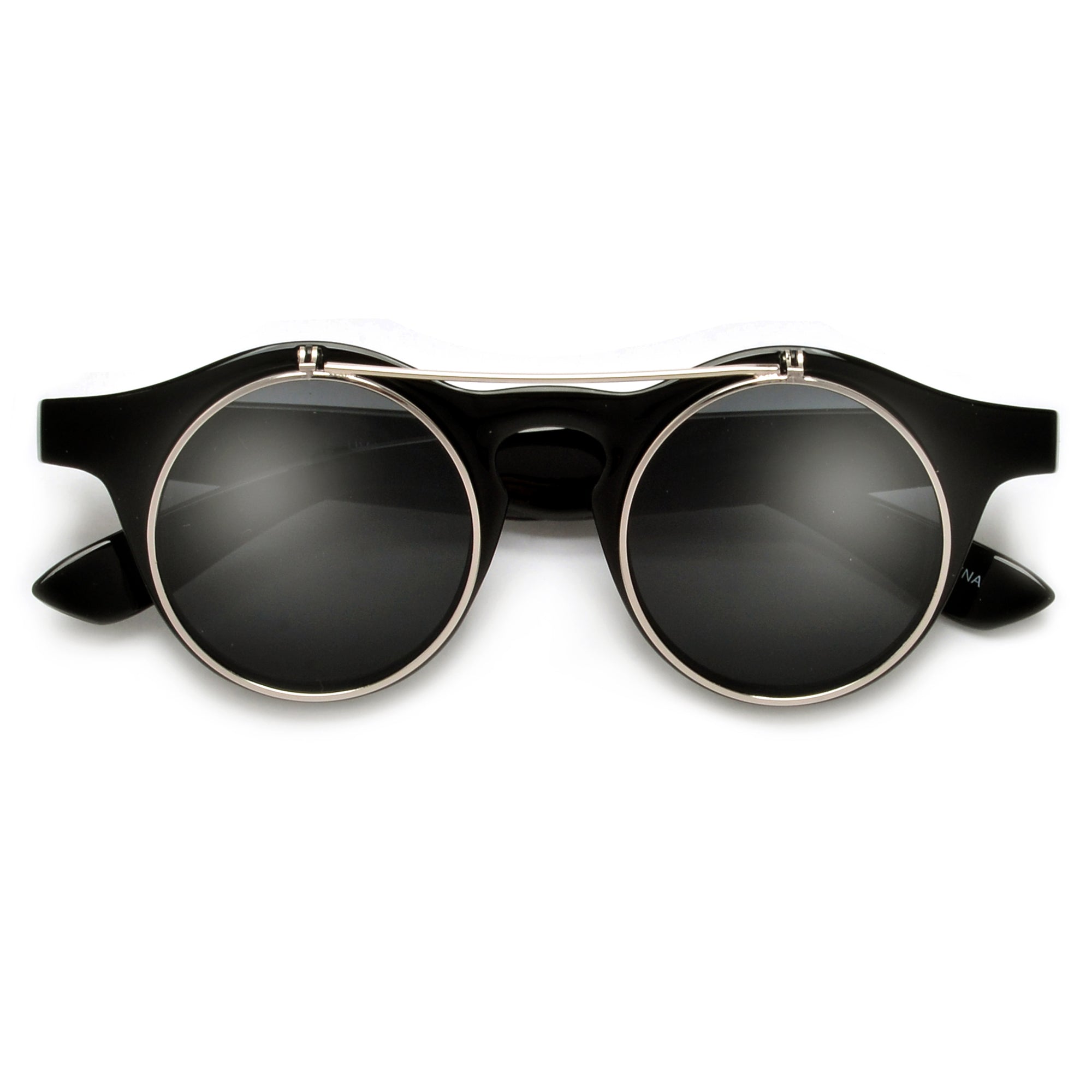 Lennon Inspired Small 42mm Round Flip-Up Sunglasses / Glasses - Sunglass Spot
