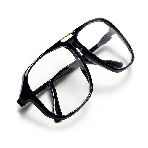 62mm Retro Square Clear Lens 70's Style Eyewear Glasses - Sunglass Spot