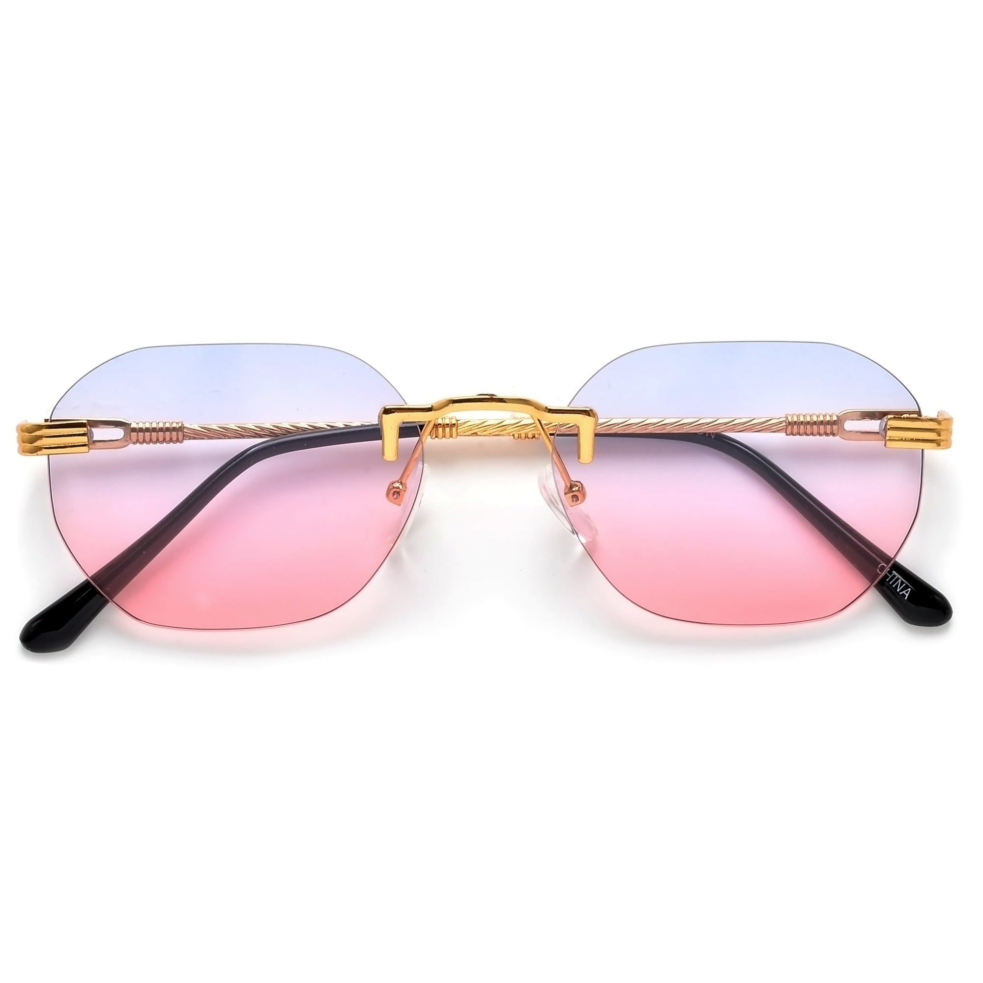 Rimless Cable Wire Temple High Fashion Sunnies