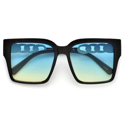 Oversize Chain Linked Temple Squared Sunnies