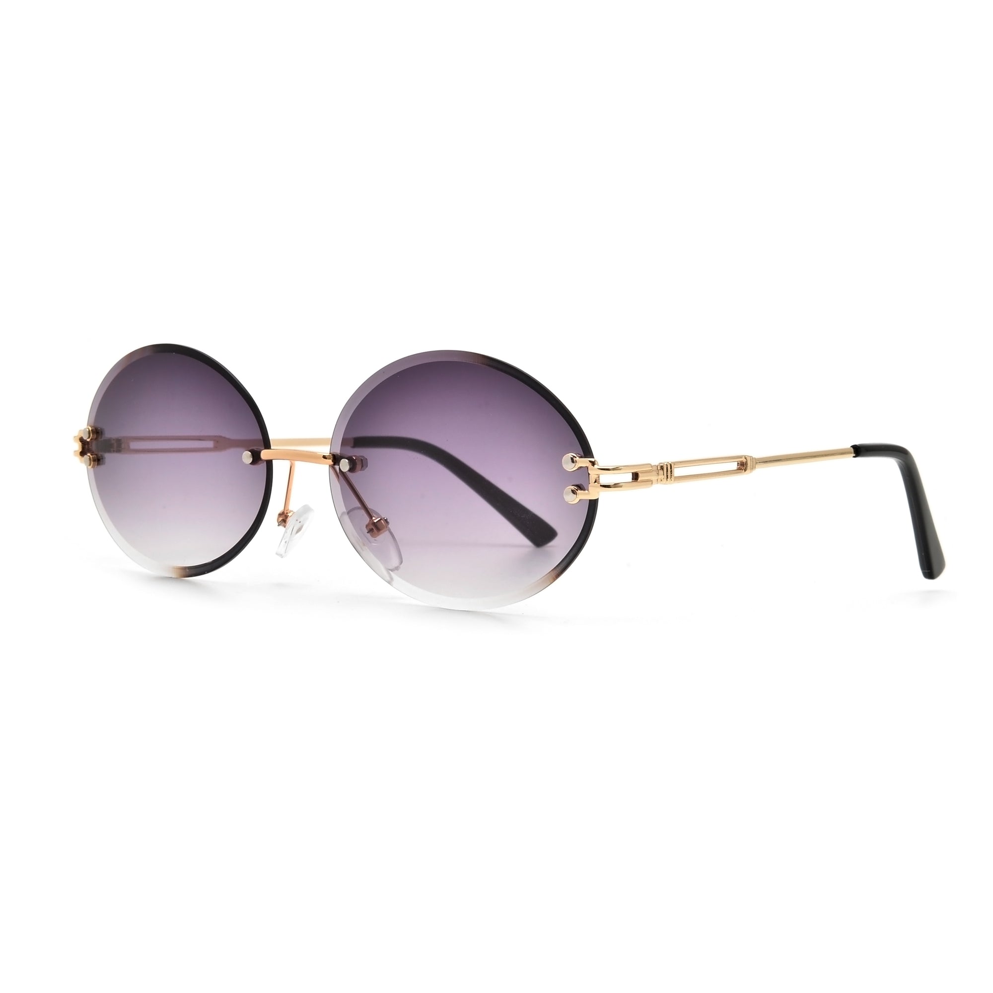 Rimless Beveled Edges Timeless Oval Sunnies