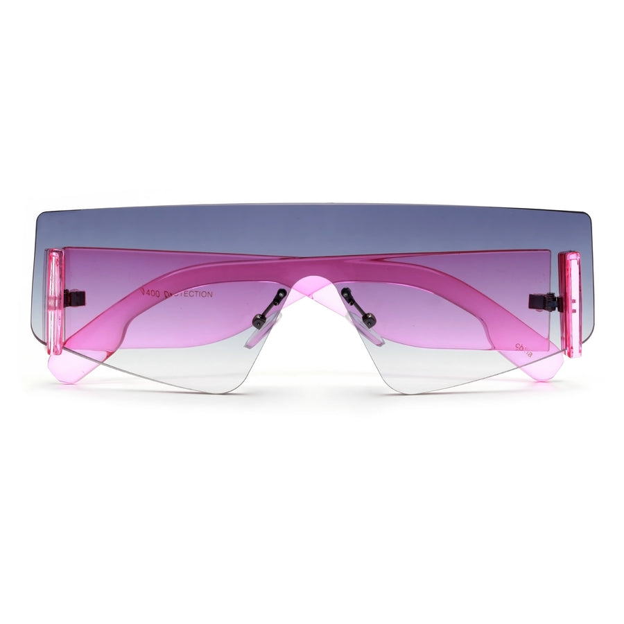 Sleek Rimless Thick Temple Shields