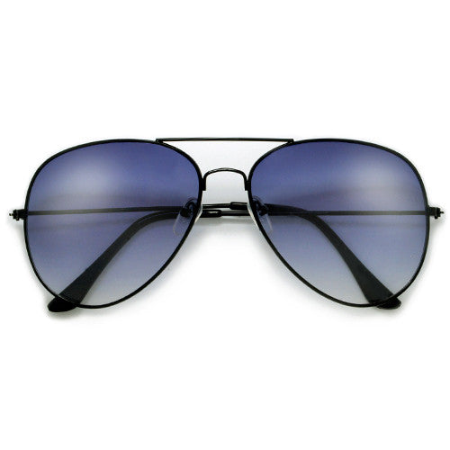 Original Classic Sleek Black Nickel Finish High Quality Aviator Sunglasses - Sunglass Spot