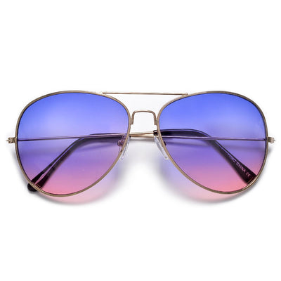 Vibrant Multicolored Lens Classic Aviator Fashion Sunglasses - Sunglass Spot