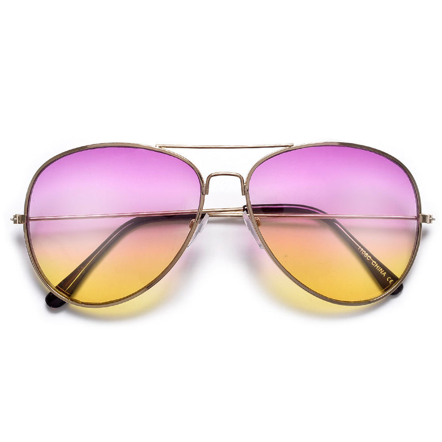 Vibrant Multicolored Lens Classic Aviator Fashion Sunglasses - Sunglass Spot