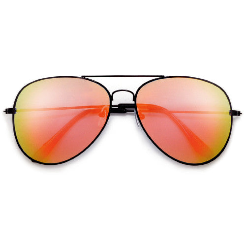 Summer Bright Colorful Aviators Wrapped Around a Bold Black Frame - Sunglass Spot