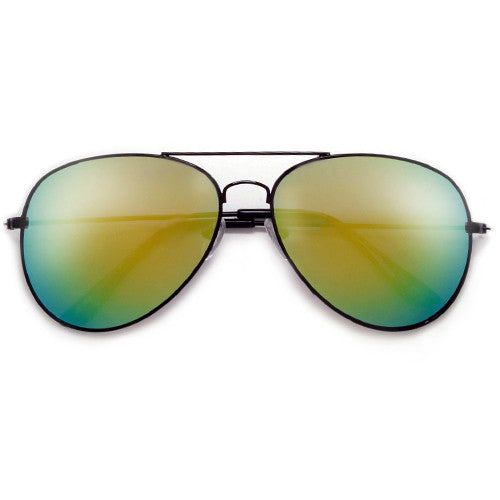 Summer Bright Colorful Aviators Wrapped Around a Bold Black Frame - Sunglass Spot