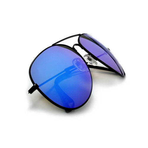 Summer Bright Colorful Aviators Wrapped Around a Bold Black Frame - Sunglass Spot