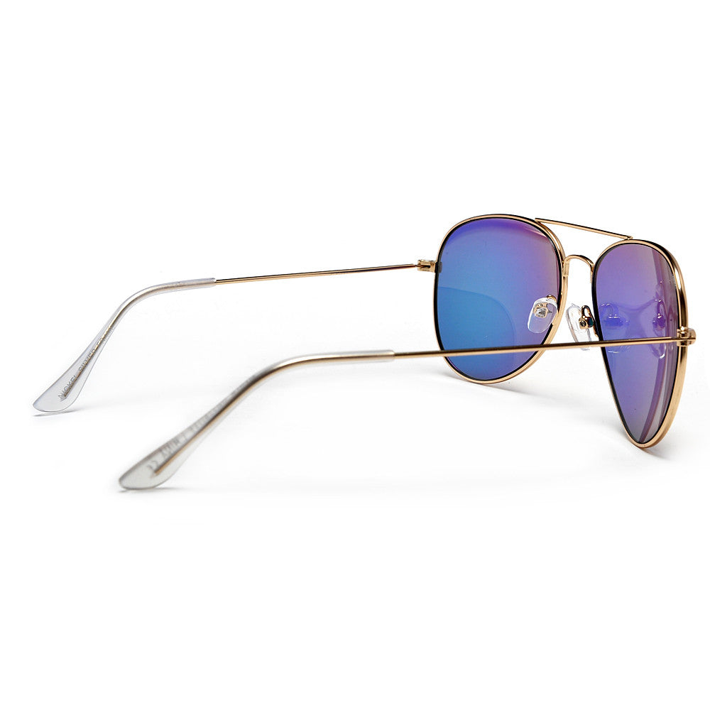 Original Classic Nickel Finish Colorful Reflective Lens Aviator Sunglasses - Sunglass Spot