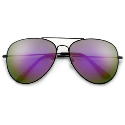 Summer Bright Colorful Aviators Wrapped Around a Bold Black Frame - Sunglass Spot