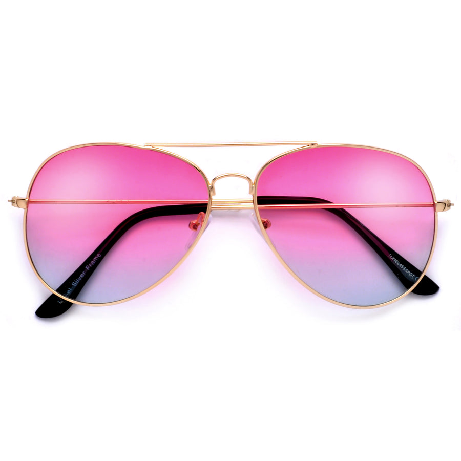 Vibrant Multicolored Lens Classic Aviator Fashion Sunglasses - Sunglass Spot